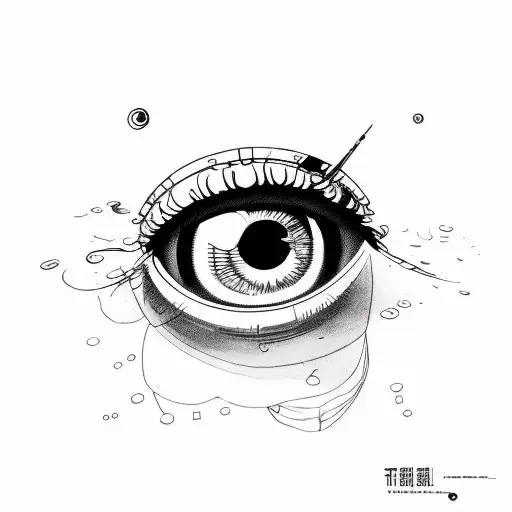 The eye is seeking for the thrill by playing and gambling with his own life and tears falling to a abstract ground  tattoo design idea