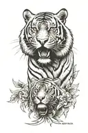 tiger with a Spartan tattoo design idea