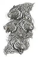 Spartan and tiger tattoo design idea