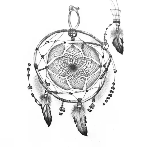 dream catcher tattoo design idea