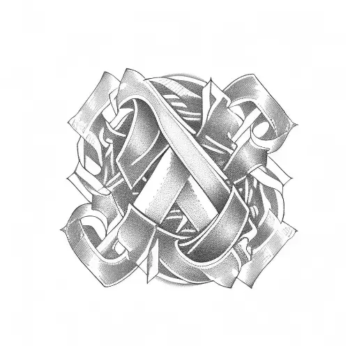 recovery ribbon tattoo design idea