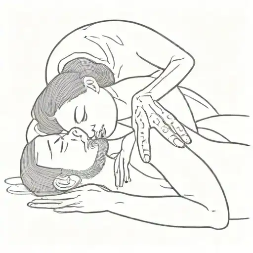 /imagine prompt: A Thai woman massaging a man lying face down. --ar 2:3 --v 6.0 tattoo design idea