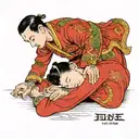 /imagine prompt: A Thai woman massaging a man lying face down. --ar 2:3 --v 6.0 tattoo design idea