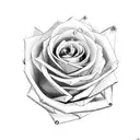 two intertwined roses, one representing Maya and the other representing Lotta, burning clef tattoo design idea