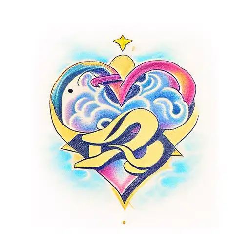 P+A+S+R heart (Bond) heart heartigram original tribal tattoo design