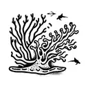 scuba diver corals  tattoo design idea