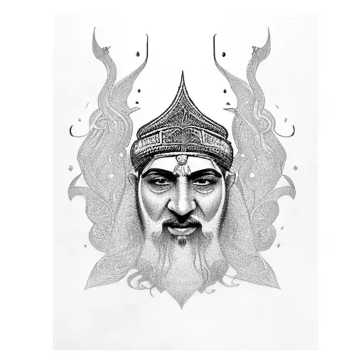 almighty king of persia tattoo design idea