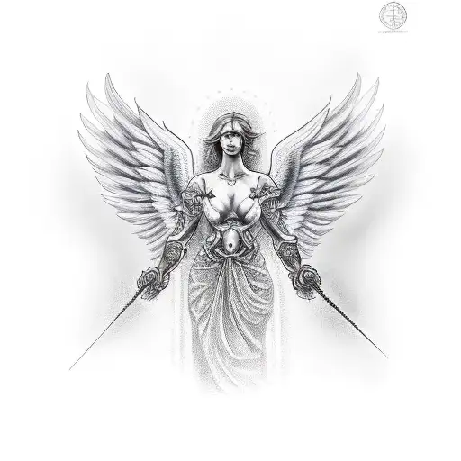 angel protector  tattoo design idea
