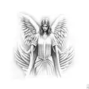 angel protector  tattoo design idea