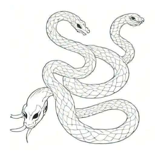 white snake on girl tattoo design idea