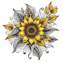 Sunflower mandala tattoo design idea