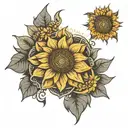 Sunflower mandala tattoo design idea