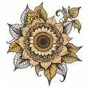 Sunflower mandala tattoo design idea