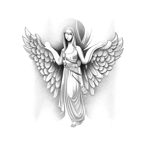 GUARDIAN ANGEL | Angel tattoo for women, Black ink tattoos, Body tattoos