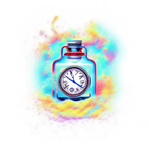  time in a bottle tattoo design idea