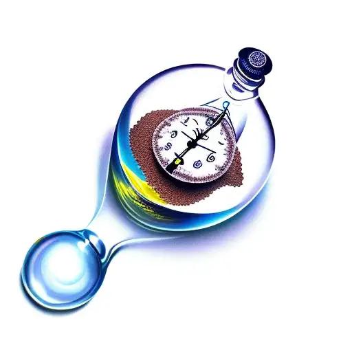  time in a bottle sand clock tattoo design idea