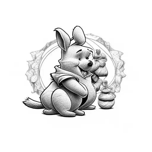 Winnie the Pooh stuffed rabbit tattoo design idea