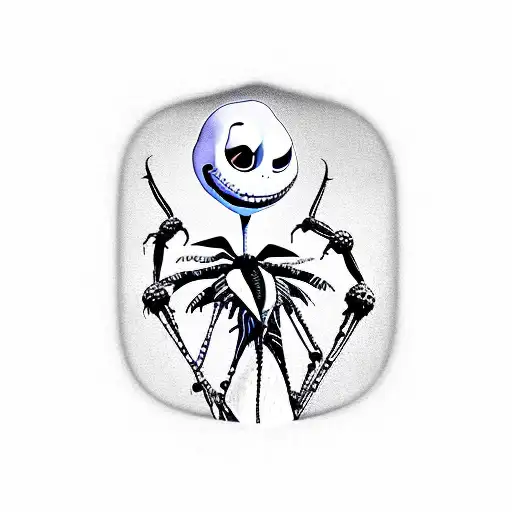 jack skellington and beetlejuice and coraline tattoo design idea