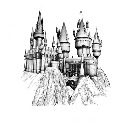 The Hogwarts Castle tattoo design idea