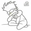 bart simpson sleeping peacefully tattoo design idea