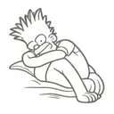bart simpson sleeping peacefully tattoo design idea