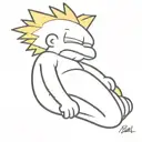 bart simpson sleeping peacefully tattoo design idea