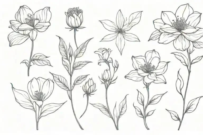 February, May, September, October birth flower tattoo design idea