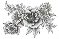 February, May, September, October birth flower tattoo design idea
