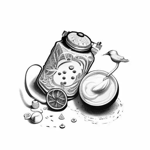 cocaine on a desk tattoo design idea