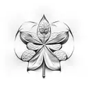 four leaf clover smoking weed tattoo design idea