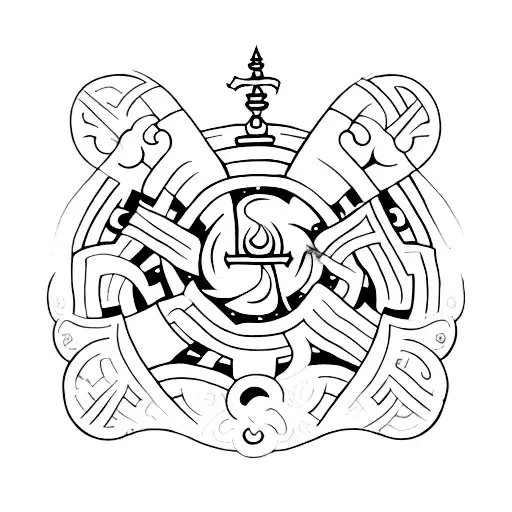 bindrune for protection strength wisdom  tattoo design idea