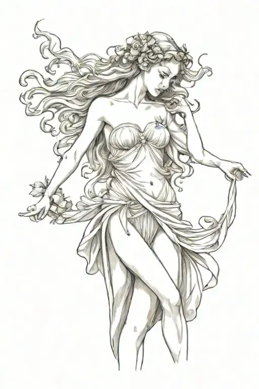 full body Aphrodite realistic nude girl shoulder tattoo  tattoo design idea