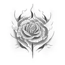 shadow looking into cornfield  tattoo design idea