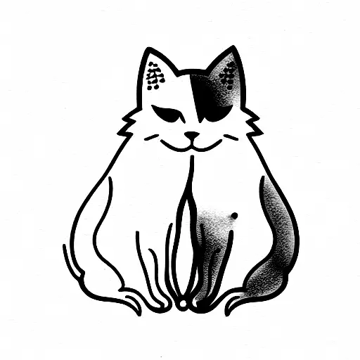 ghost cats tattoo design idea