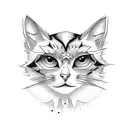 cartoon ghost cats tattoo design idea