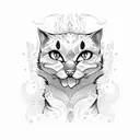 cartoon ghost cats tattoo design idea