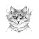 cartoon ghost cats tattoo design idea