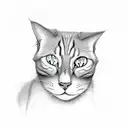 cartoon ghost cats tattoo design idea