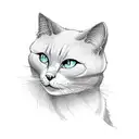 cartoon ghost cats tattoo design idea