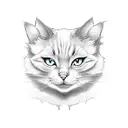 cartoon ghost cats tattoo design idea