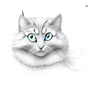 cartoon ghost cats tattoo design idea