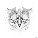 ghost cats tattoo design idea
