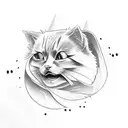 ghost cats tattoo design idea