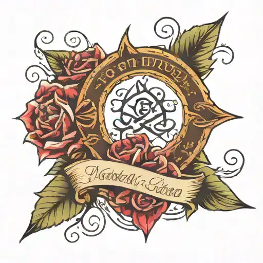 Petit lettering tattoo with bloodline tattoo design idea