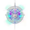 A tattoo, glitchy, vaporwave, some neon purple lights and blue rays,  hermes statue, cry for help, sadness, weird, easy  tattoo design idea