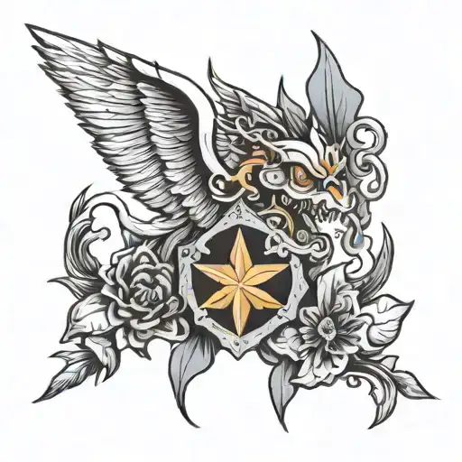 bullied as a child, joined the army and grew strength  tattoo design idea