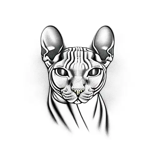 Sphynx portrait tattoo design idea