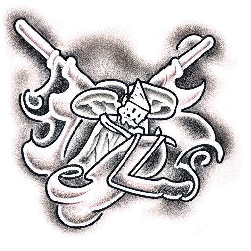 Popeyes biscuit grim reaper death allergy  tattoo design idea