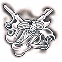 Popeyes biscuit grim reaper death allergy  tattoo design idea