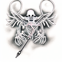 Popeyes biscuit grim reaper death allergy  tattoo design idea